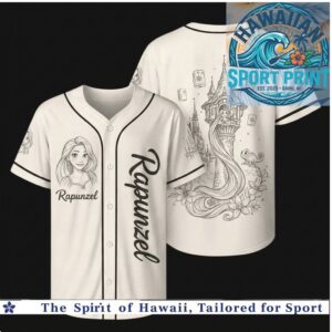 Rapunzel Tower Sketch Print Baseball Jersey