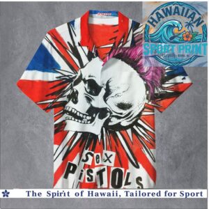 Sex Pistols Punk Rock British Flag Skull Hawaiian Shirt
