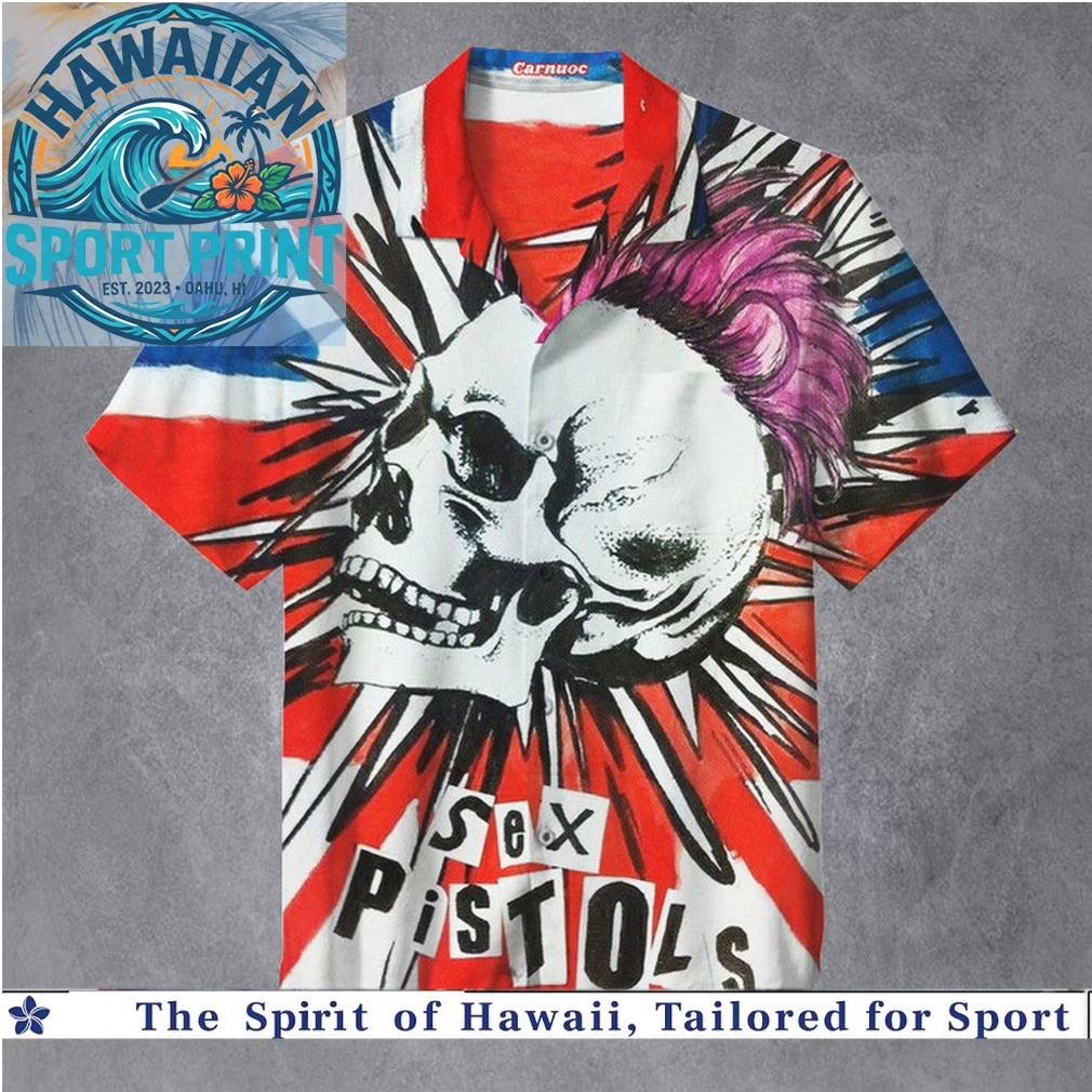 Sex Pistols Punk Rock British Flag Skull Hawaiian Shirt Sex Pistols Punk Rock British Flag Skull Hawaiian Shirt
