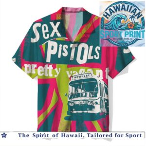 Sex Pistols Punk Rock Retro Tour Bus Union Jack Hawaiian Shirt
