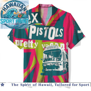 Sex Pistols Punk Rock Retro Tour Bus Union Jack Hawaiian Shirt