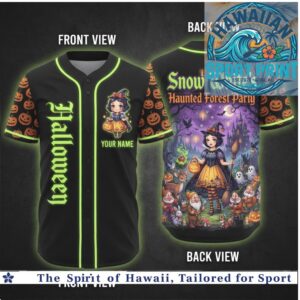 Snow White Haunted Forest Party Witch Pumpkin Custom Baseball Jersey