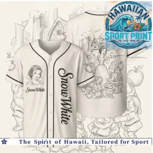 Snow White Seven Dwarfs Forest Sketch Baseball Jersey