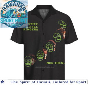Stiff Little Fingers Punk Rock Band Green Skull Hawaiian Shirt