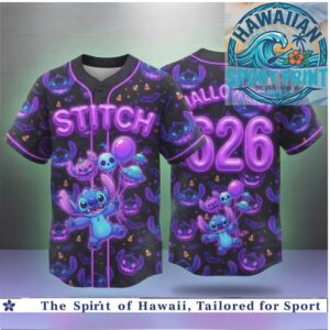 Stitch Disney Halloween Purple Galaxy Spooky Baseball Jersey