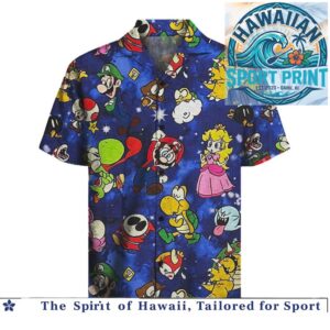Super Mario Galaxy Characters Nintendo Gaming Hawaiian Shirt