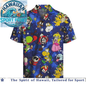 Super Mario Galaxy Characters Nintendo Gaming Hawaiian Shirt