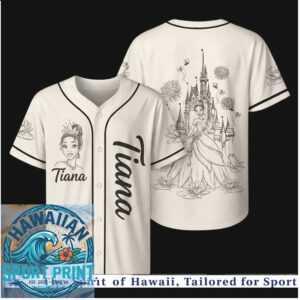Tiana Princess Bayou Sketch Baseball Jersey