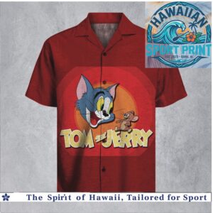 Tom and Jerry Classic Cartoon Animation Retro Red Hawaiian Shirt