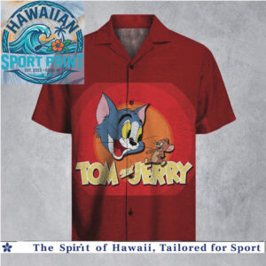 Tom and Jerry Classic Cartoon Animation Retro Red Hawaiian Shirt