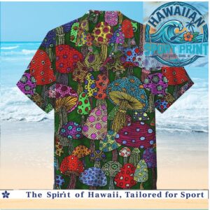 Trippy Psychedelic Mushrooms Magic Forest Summer Hawaiian Shirt