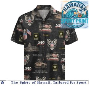 US Army 250th Semicentennial Military American Eagle Patriotic Hawaiian Shirt