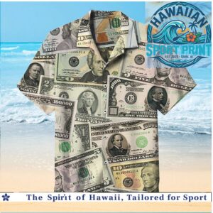 US Dollar Bills Money Cash Rich Wealth Print Hawaiian Shirt