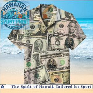 US Dollar Bills Money Cash Rich Wealth Print Hawaiian Shirt