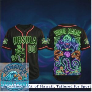 Ursula Little Mermaid Sea Witch Neon Halloween Baseball Jersey